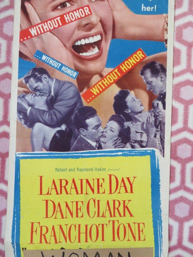 WOMAN ACCUSED /WITHOUT HONOR US INSERT (14"x 36") POSTER LARAINE DAY 1949