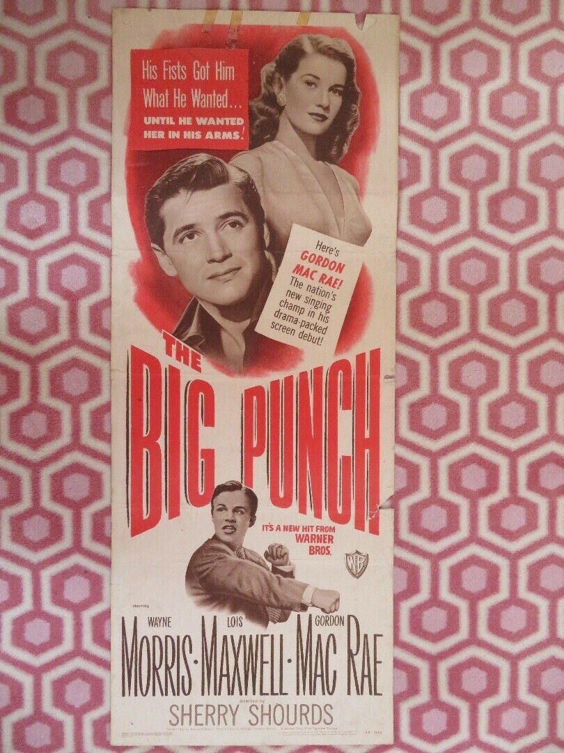 THE BIG PUNCH US INSERT (14"x 36") POSTER WAYNE MORRIS LOIS MAXWELL 1948