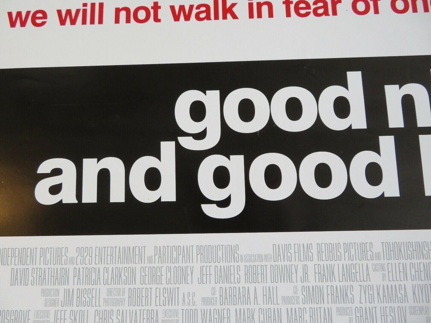 GOOD NIGHT AND GOOD LUCK US ROLLED POSTER DAVID STRATHAIRN GEORGE CLOONEY 2005