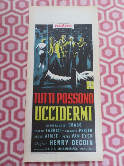 TUTTI POSSONO UCCIDERMI ITALIAN LOCANDINA (27.5" x 13") POSTER FRANCO FABRIZI