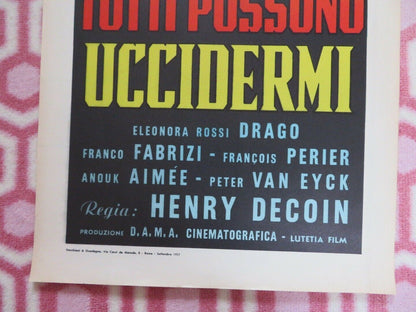 TUTTI POSSONO UCCIDERMI ITALIAN LOCANDINA (27.5" x 13") POSTER FRANCO FABRIZI