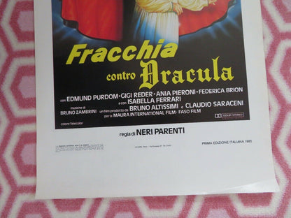 FRACCHIA CONTRO DRACULA ITALIAN LOCANDINA (27.5" x 13") POSTER NERI PARENTI 1985