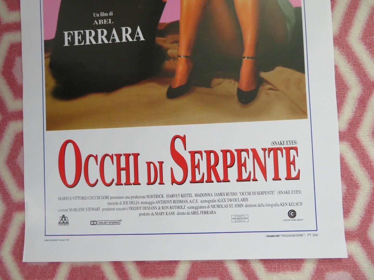 OCCHI DI SEPRENTE/ Dangerous Game ITALIAN LOCANDINA (27.5"x 13") POSTER 1993
