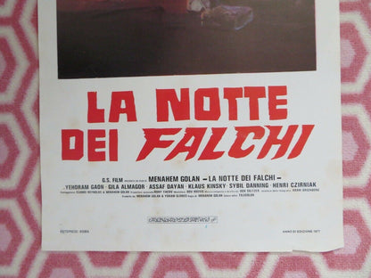 LA NOTTE DEI FALCHI ITALIAN LOCANDINA (27.5"x 13") POSTER GILA ALMAGOR 1977