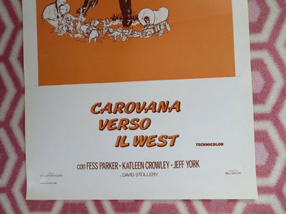 CAROVANA VERSO IL WEST ITALIAN LOCANDINA (27.5"x 13") POSTER DISNEY 1956