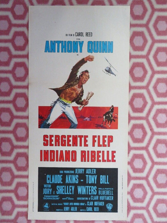 SERGENTE FLEP INDIANO RIBELLE/ Flap ITALIAN LOCANDINA (27.5"x 13") POSTER 1970