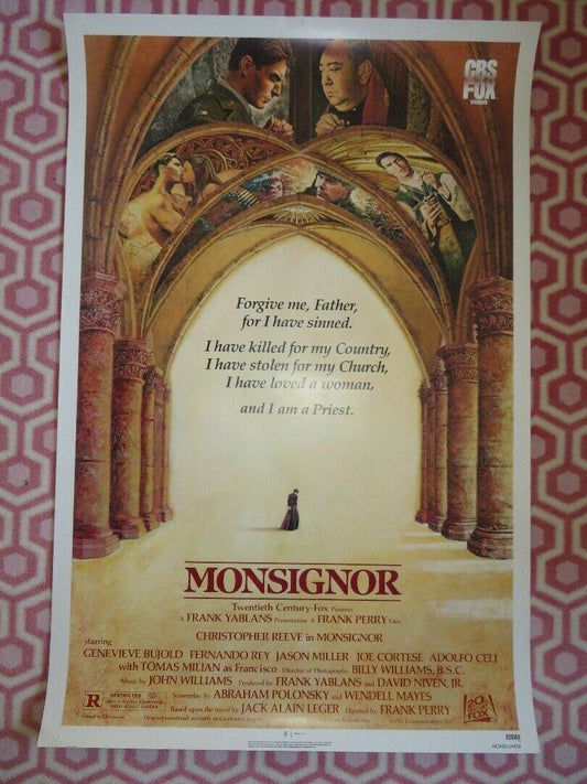 MONSIGNOR US VIDEO POSTER ROLLED ON CARD CHRISTOPHER REEVE 1982