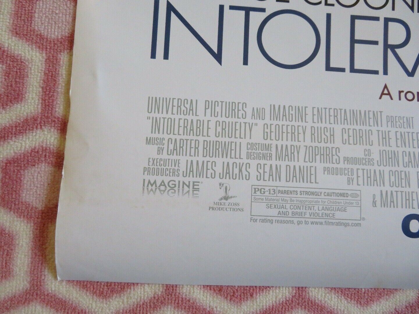 INTOLERABLE CRUELTY  US ROLLED POSTER COEN BROTHERS G CLOONEY C ZETA-JONES 2003