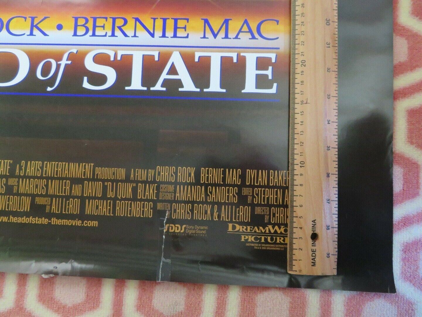 HEAD OF STATE  US ROLLED POSTER CHRIS ROCK BERNIE MAC 2003