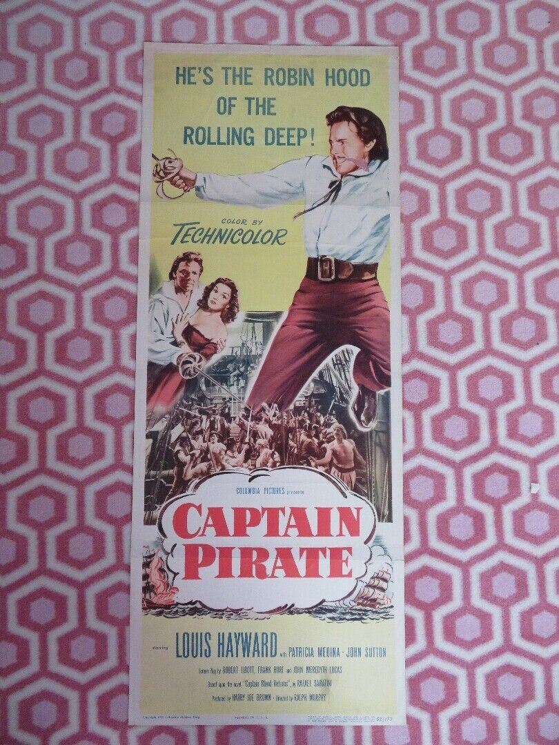 CAPTAIN PIRATE US INSERT (14"x 36") POSTER LOUIS HAYWARD 1952