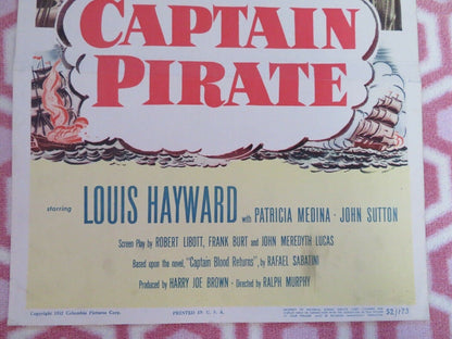 CAPTAIN PIRATE US INSERT (14"x 36") POSTER LOUIS HAYWARD 1952