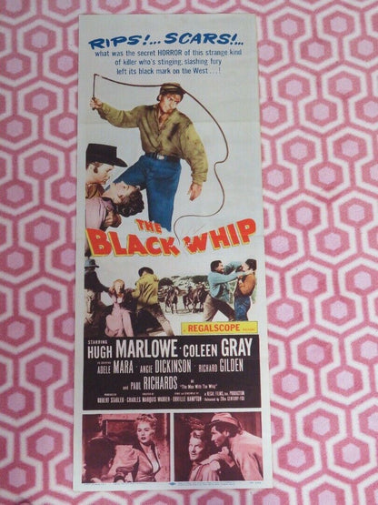 THE BLACK WHIP US INSERT (14"x 36") POSTER HUGH MARLOWE COLEEN GRAY 1956