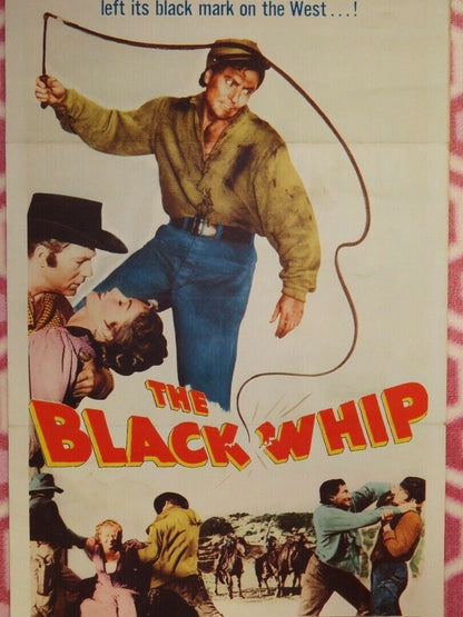 THE BLACK WHIP US INSERT (14"x 36") POSTER HUGH MARLOWE COLEEN GRAY 1956