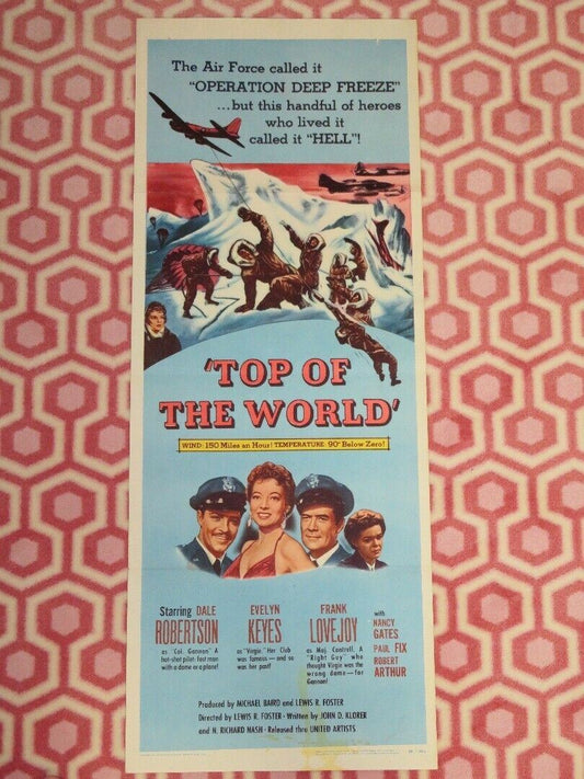 TOP OF THE WORLD US INSERT (14"x 36") POSTER DALE ROBERTSON EVELYN KEYES 1955