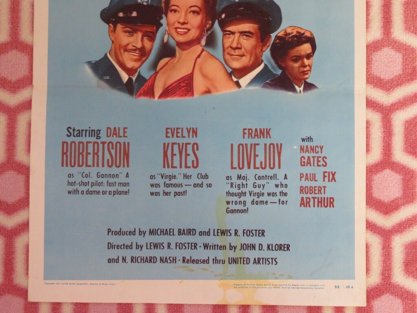 TOP OF THE WORLD US INSERT (14"x 36") POSTER DALE ROBERTSON EVELYN KEYES 1955