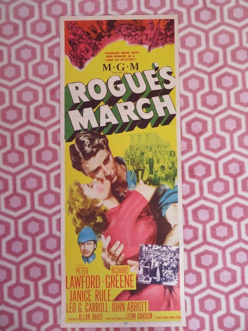 ROGUE'S MARCH US INSERT (14"x 36") POSTER PETER LAWFORD RICHARD GREENE 1953