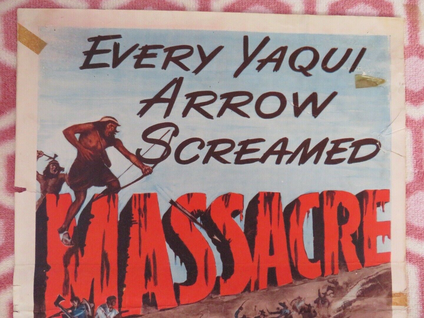 MASSACRE US INSERT (14"x 36") POSTER DANE CLARK JAMES CRAIG  1956