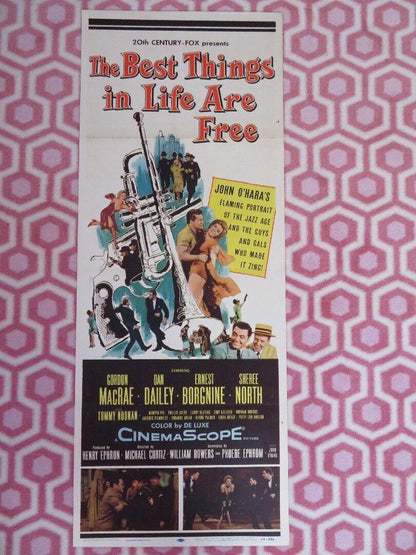 THE BEST THINGS IN LIFE ARE FREE US INSERT (14"x 36") POSTER GORDON MACRAE 1956