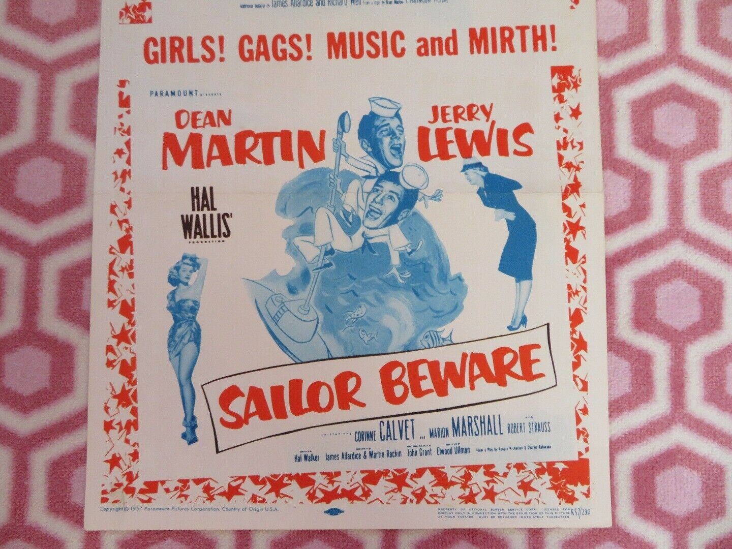 JUMPING JACKS SAILOR BEWARE US INSERT (14"x 36") POSTER DOUBLE BILL R1957