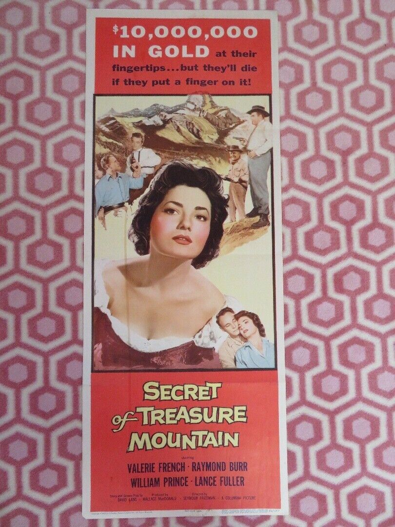 SECRET OF TREASURE MOUNTAIN US INSERT (14"x 36") POSTER VALERIE FRENCH 1956