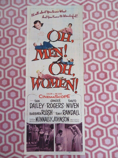 OH, MEN! OH WOMEN! US INSERT (14"x 36") POSTER DAN DAILEY GINGER ROGERS 1957