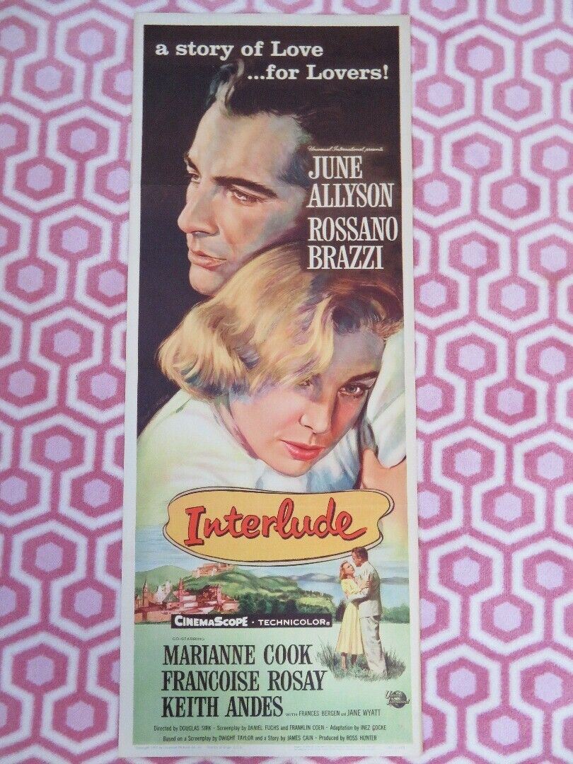 INTERLUDE US INSERT (14"x 36") POSTER JUNE ALLYSON ROSSANO BRAZZI 1957