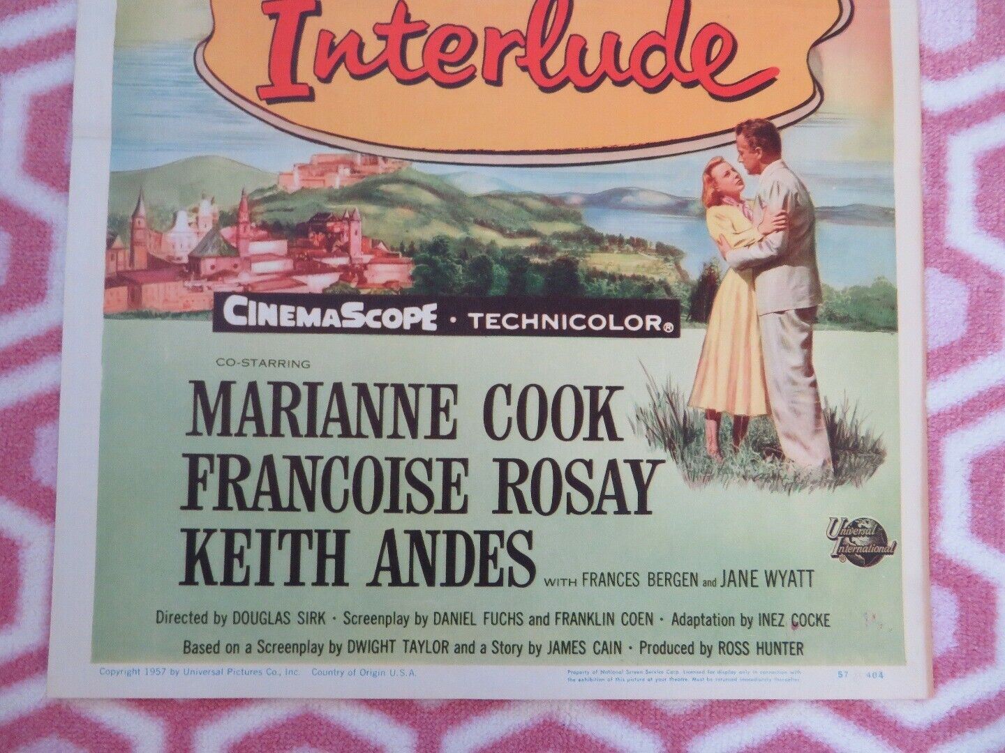 INTERLUDE US INSERT (14"x 36") POSTER JUNE ALLYSON ROSSANO BRAZZI 1957