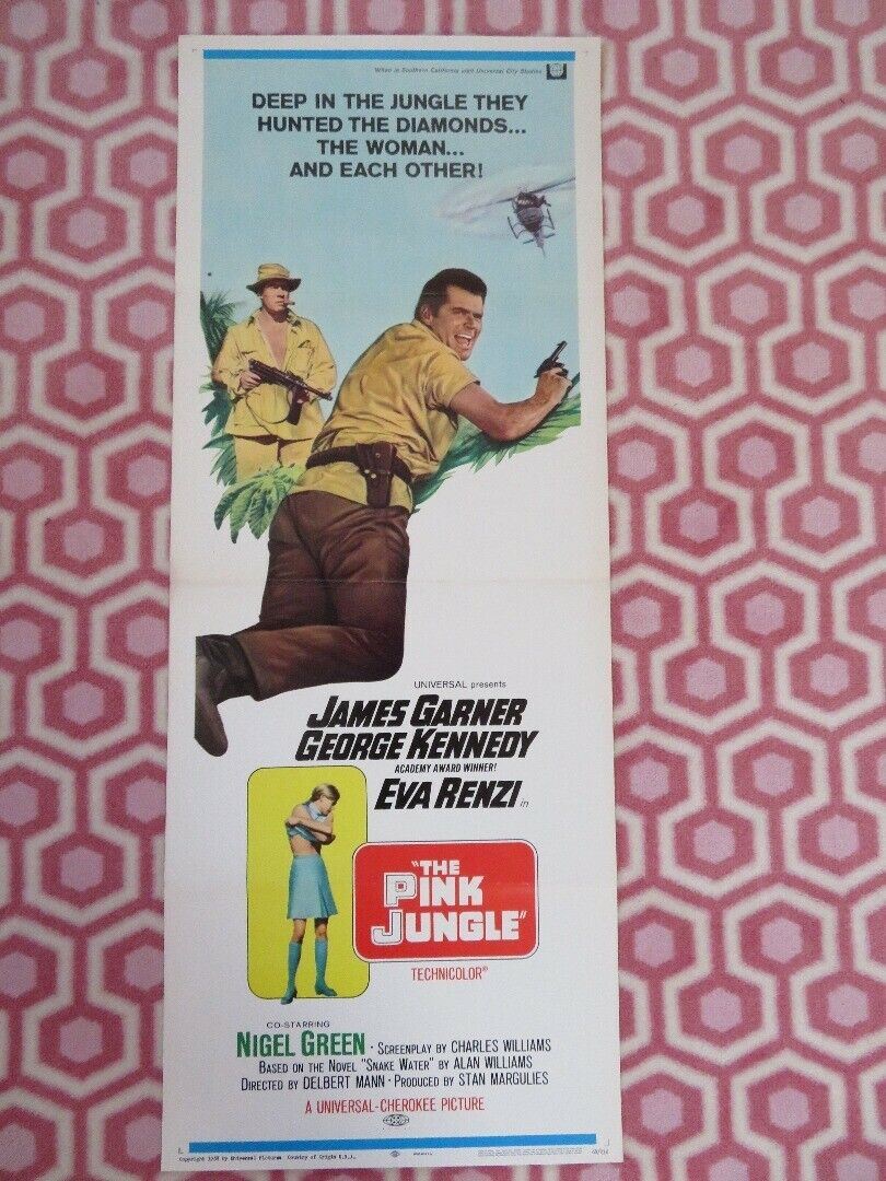 THE PINK JUNGLE US INSERT (14"x 36") POSTER JAMES GARNER GEORGE KENNEDY 1968