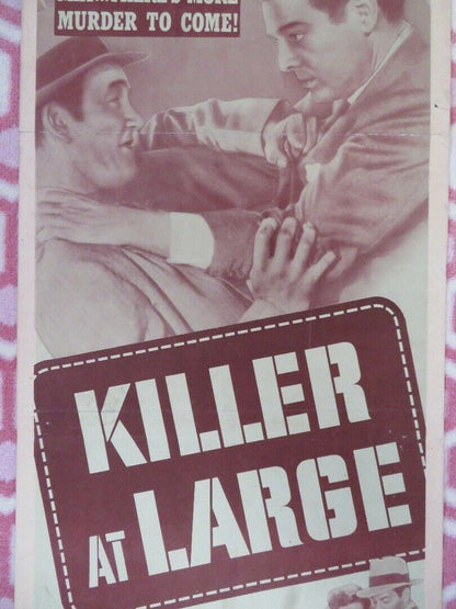 KILLER AT LARGE US INSERT (14"x 36") POSTER ROBERT LOWERY ANABEL SHAW  1947