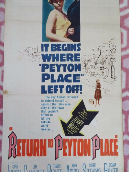 RETURN TO PEYTON PLACE US INSERT (14"x 36") POSTER CAROL LYNLEY JEFF CHANDLER