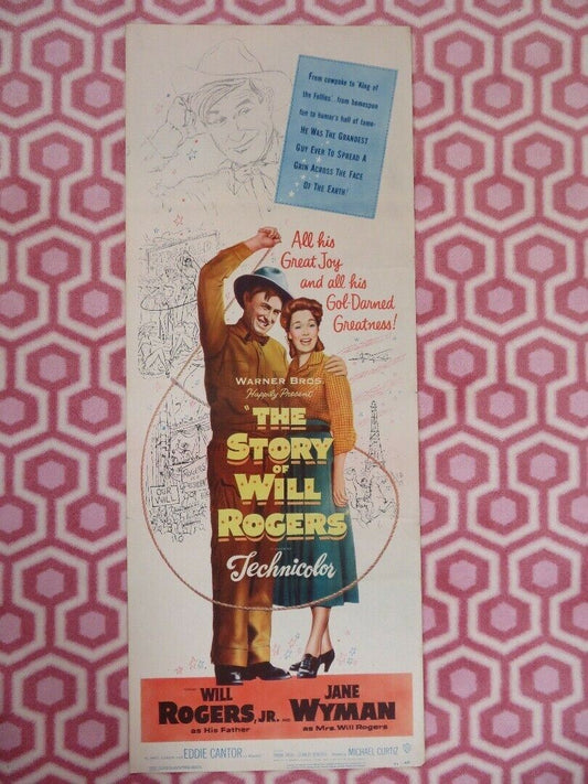 THE STORY OF WILL ROGERS US INSERT (14"x 36") POSTER WILL ROGERS JANE WYMAN  '52