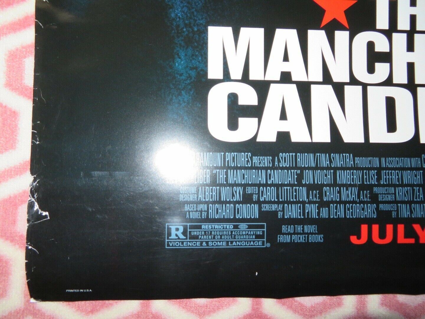 THE MANCHURIAN CANDIDATE ONE SHEET ROLLED POSTER DENZIL WASHINGTON M STREEP 2004