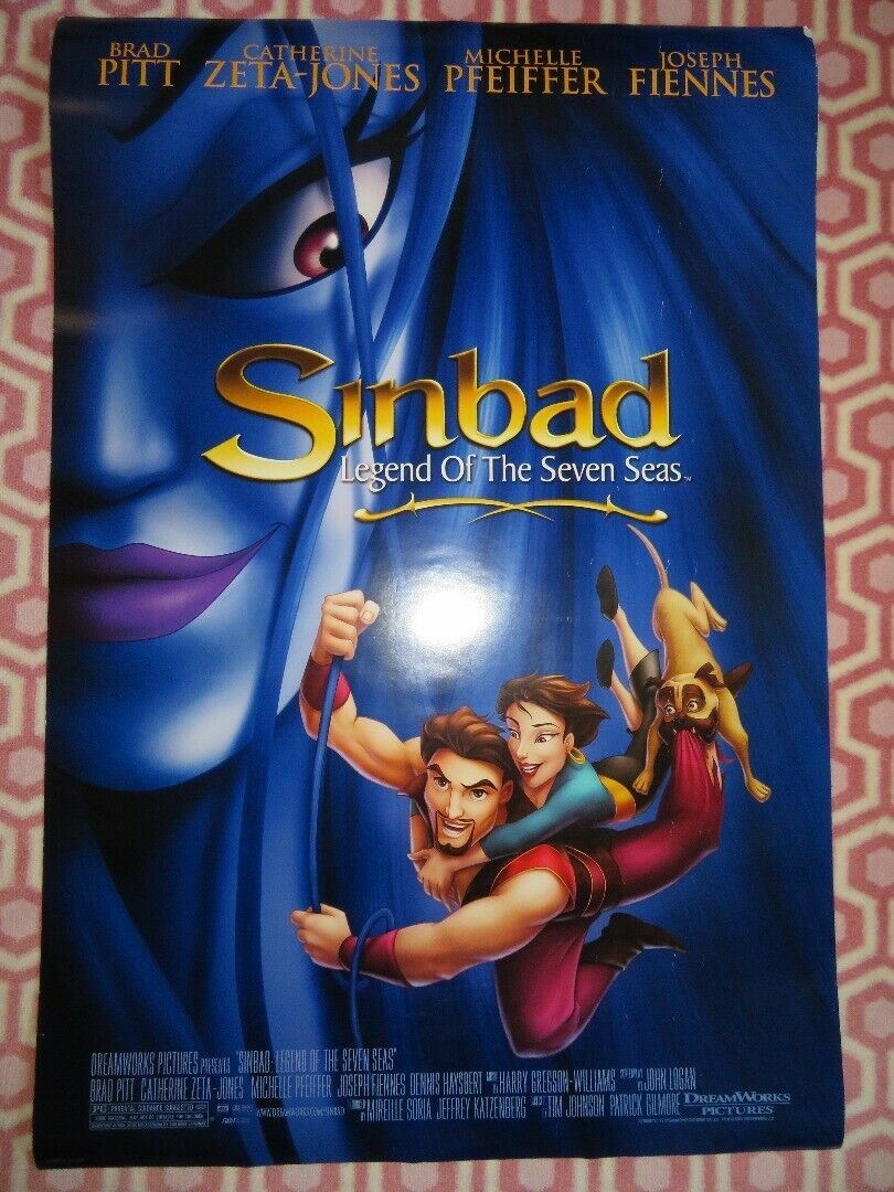 SINBAD: LEGEND OF THE SEVEN SEAS ONE SHEET ROLLED POSTER BRAD PITT 2003