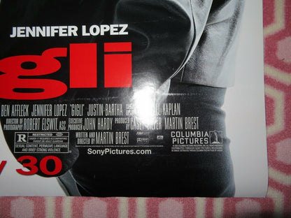 GIGLI ONE SHEET ROLLED POSTER BEN AFFLECK JENNIFER LOPEZ 2003