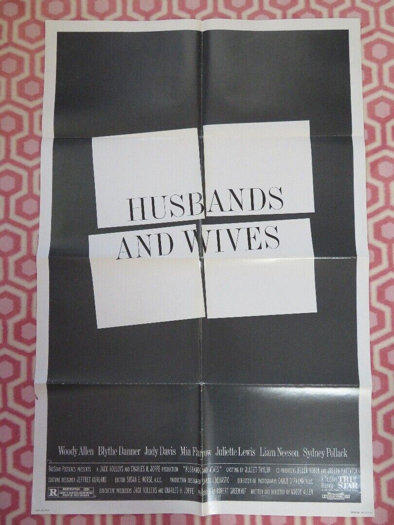 HUSBANDS AND WIVES US ONE SHEET POSTER WOODY ALLEN JULIETTE LEWIS 1992