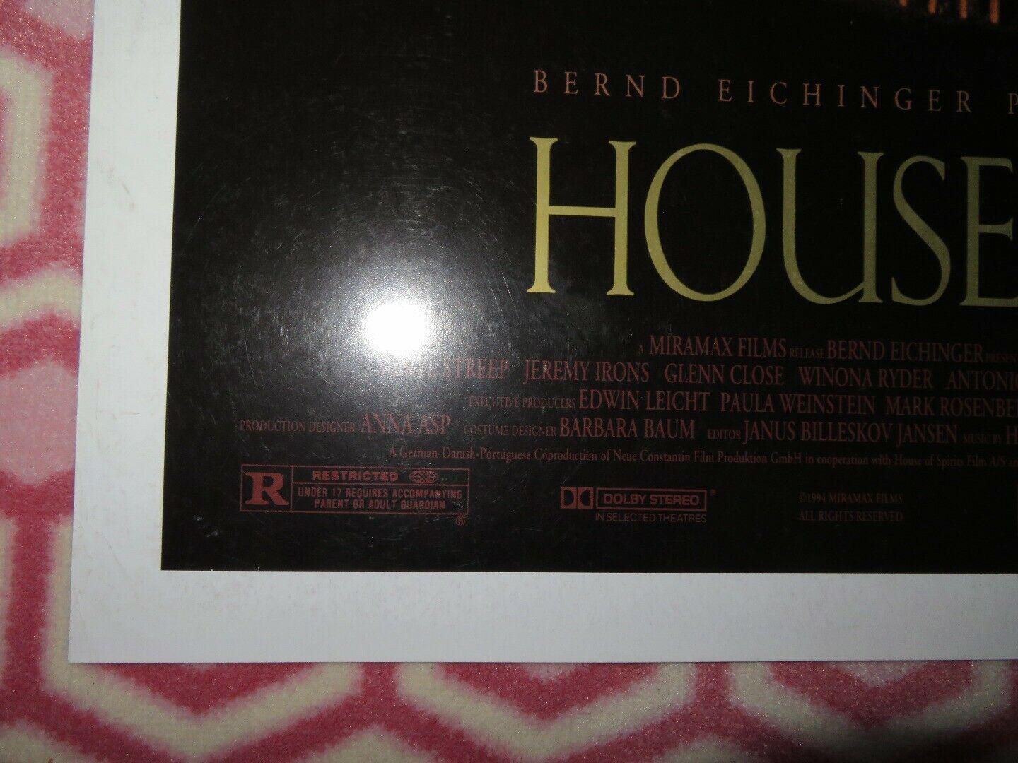 HOUSE OF THE SPIRITS  US ONE SHEET POSTERMERYL STREEP GLENN CLOSE 1993