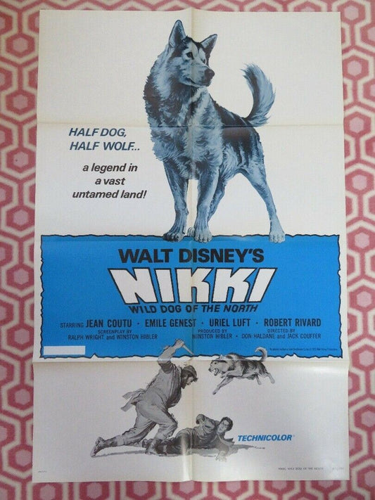 NIKKI, WILD DOG OF THE NORTH 1961/ R72 US ONE SHEET POSTER  DISNEY