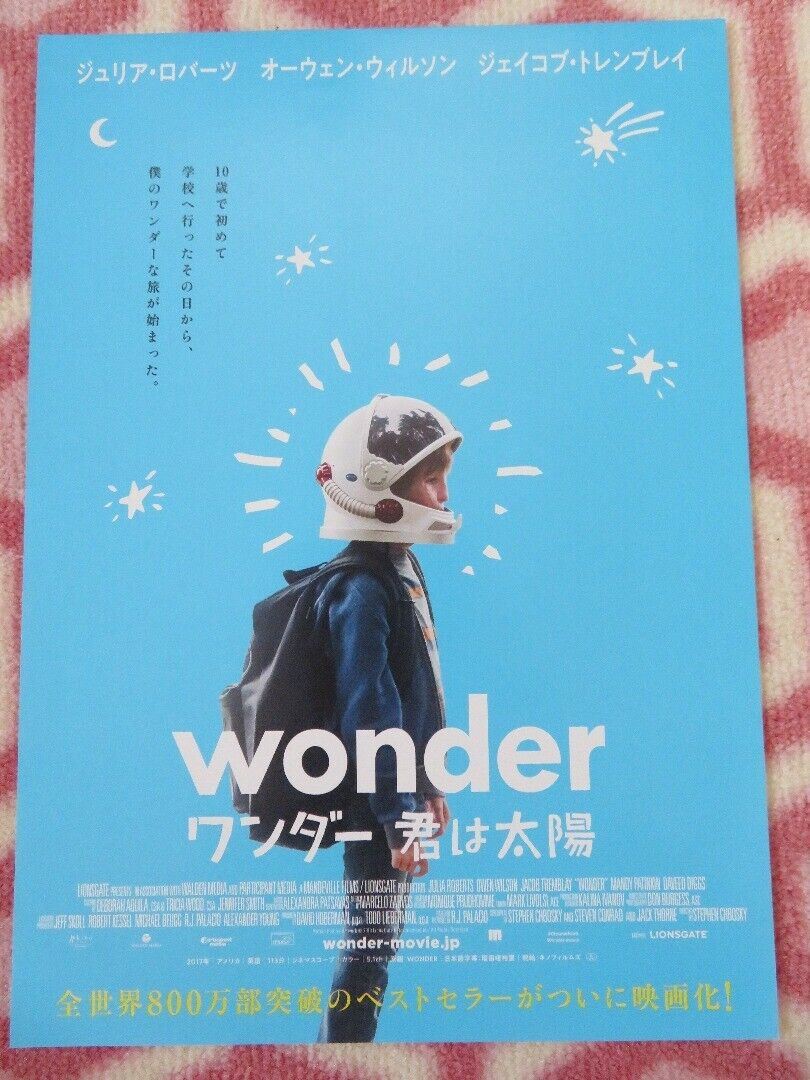 WONDER JAPANESE CHIRASHI (B5) POSTER OWEN WILSON JACOB TREMBLAY  2017