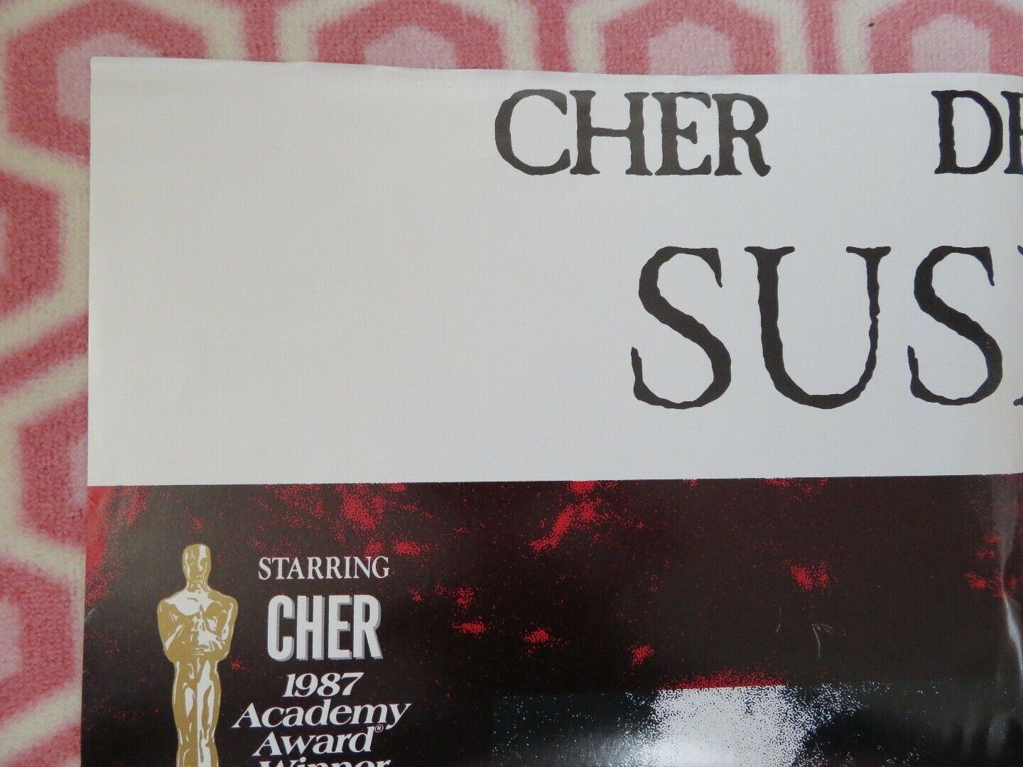 SUSPECT US VIDEO VHS POSTER FOLDED CHER DENNIS QUAID 1987