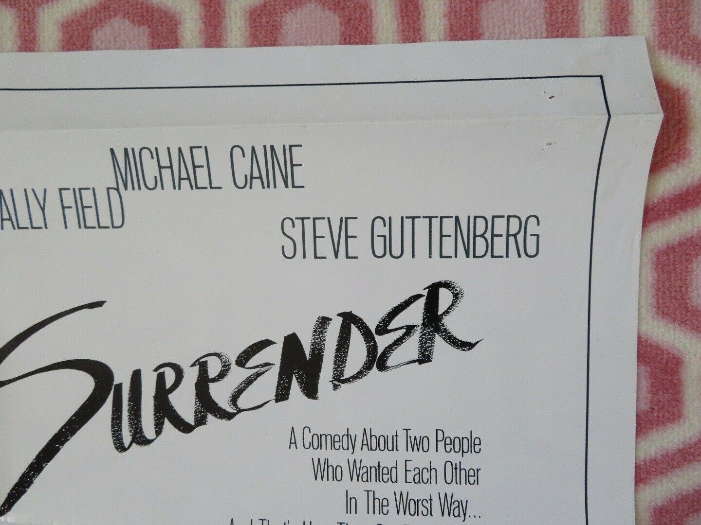 SURRENDER STYLE B US ONE SHEET POSTER MICHAEL CAINE SALLY FIELD 1987