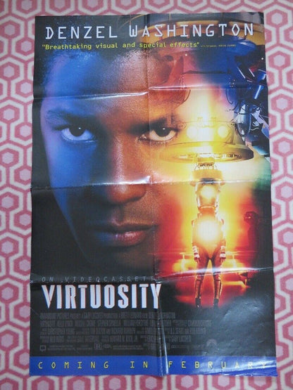 VIRTUOSITY US 38"X 26" VIDEO POSTER FOLDED DENZEL WASHINGTON 1995