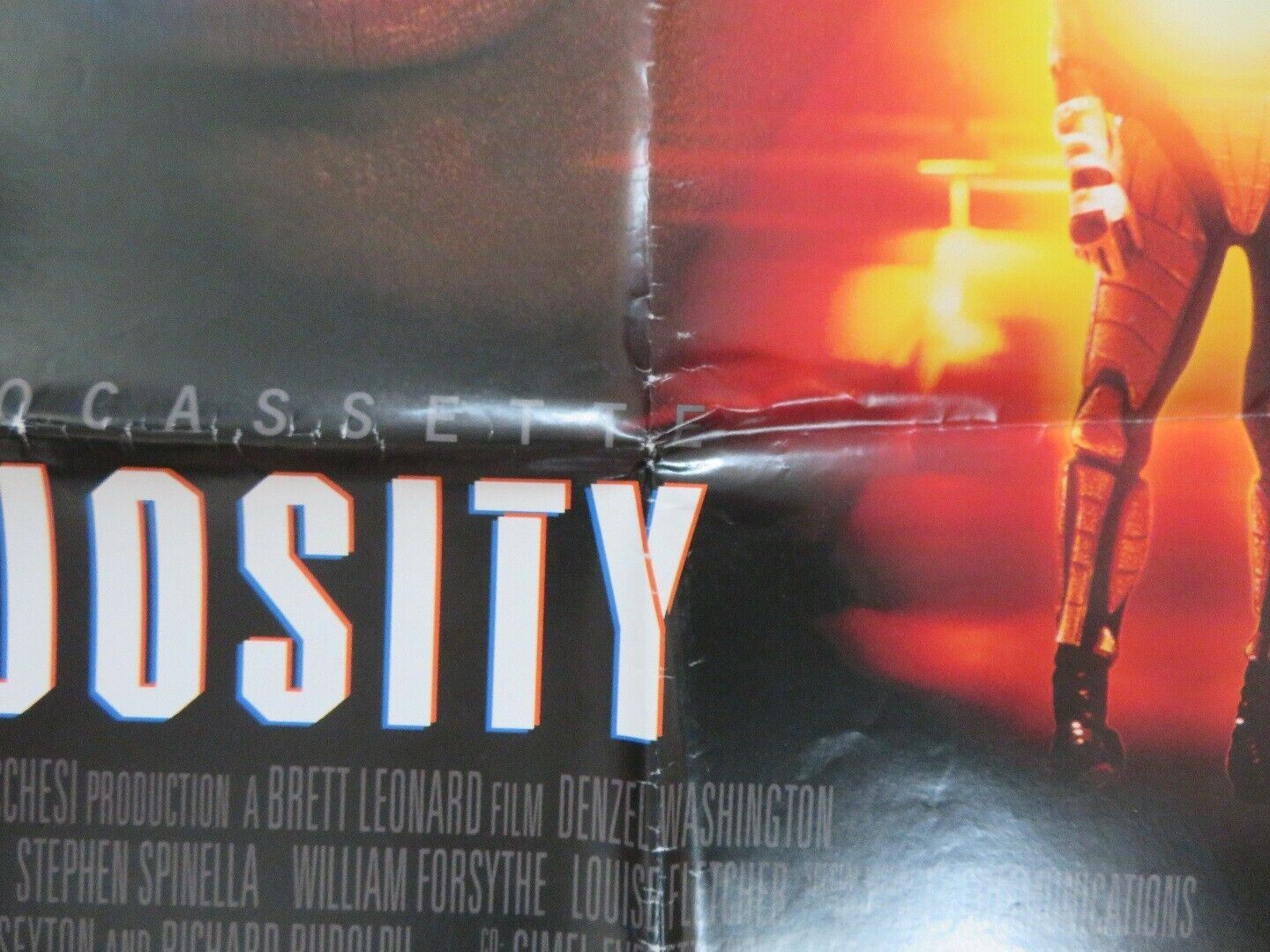 VIRTUOSITY US 38"X 26" VIDEO POSTER FOLDED DENZEL WASHINGTON 1995