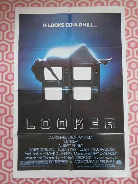 LOOKER US ONE SHEET POSTER MICHAEL CRICHTON JAMES COBURN 1981