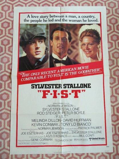 F.I.S.T STYLE B US ONE SHEET POSTER SYLVESTER SALLONE ROD STEIGER 1977