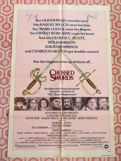 CROSSED SWORDS US ONE SHEET POSTER OLIVER REED RAQUEL WELCH MARK LESTER 1977