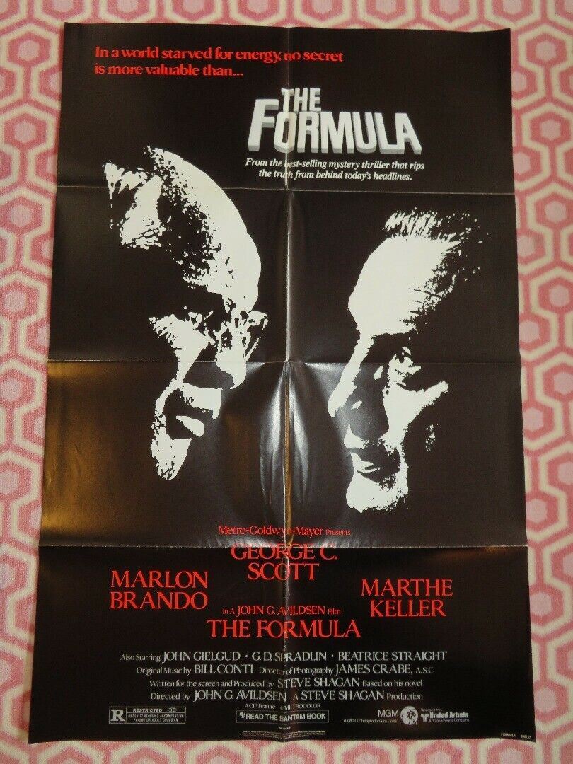 FORMULA US ONE SHEET POSTER GEROGE C.SCOTT MARLON BRANDO 1980