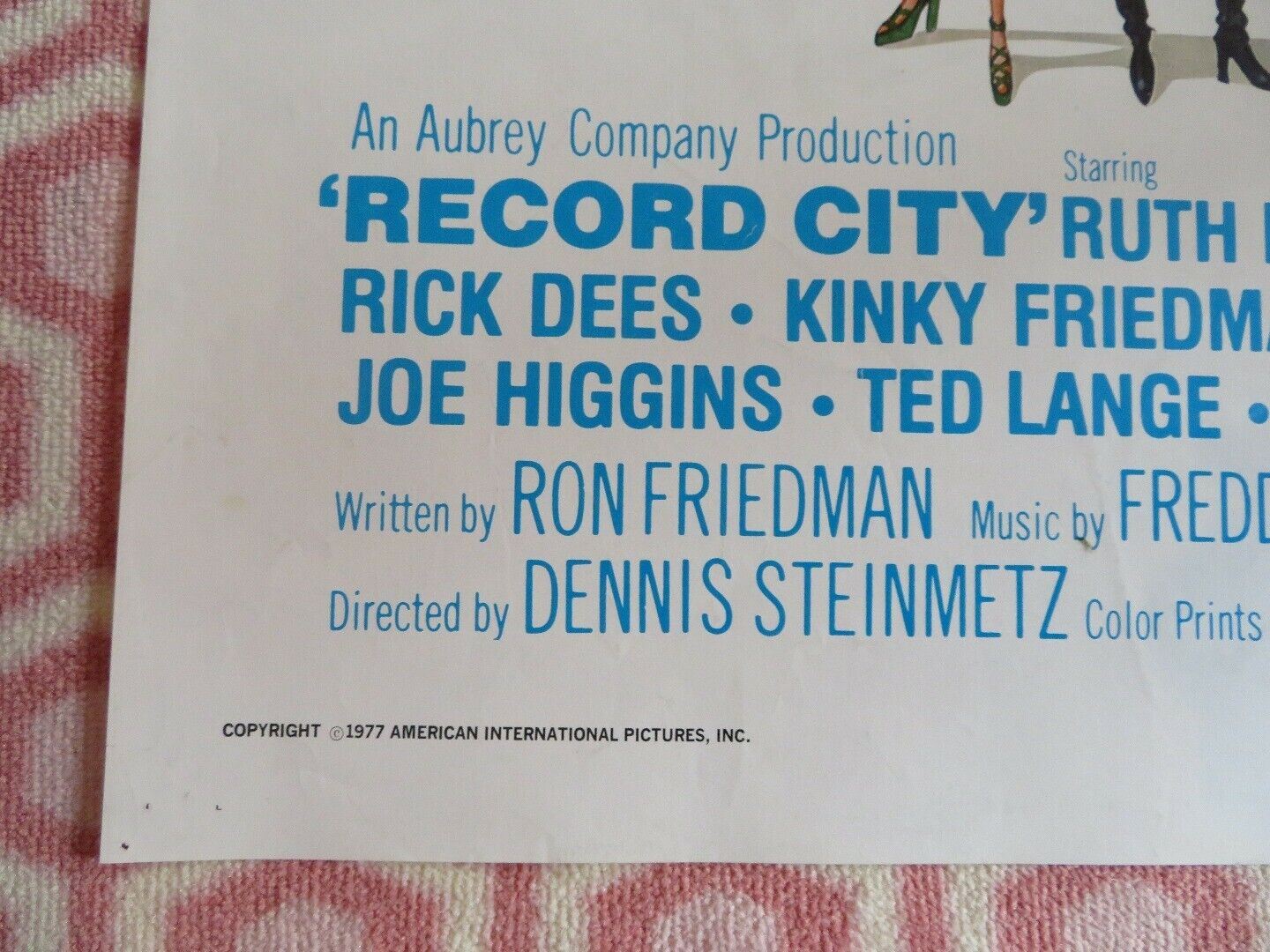 RECORD CITY US ONE SHEET POSTER RUTH BUZZI MICHAEL CALLAN 1977