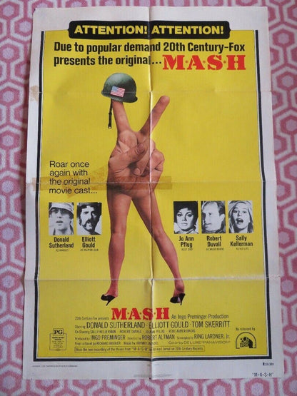 MASH RE-RELEASED M*A*S*H US ONE SHEET POSTERDONALD SUTHERLAND ELLIOTT GOULD 1973