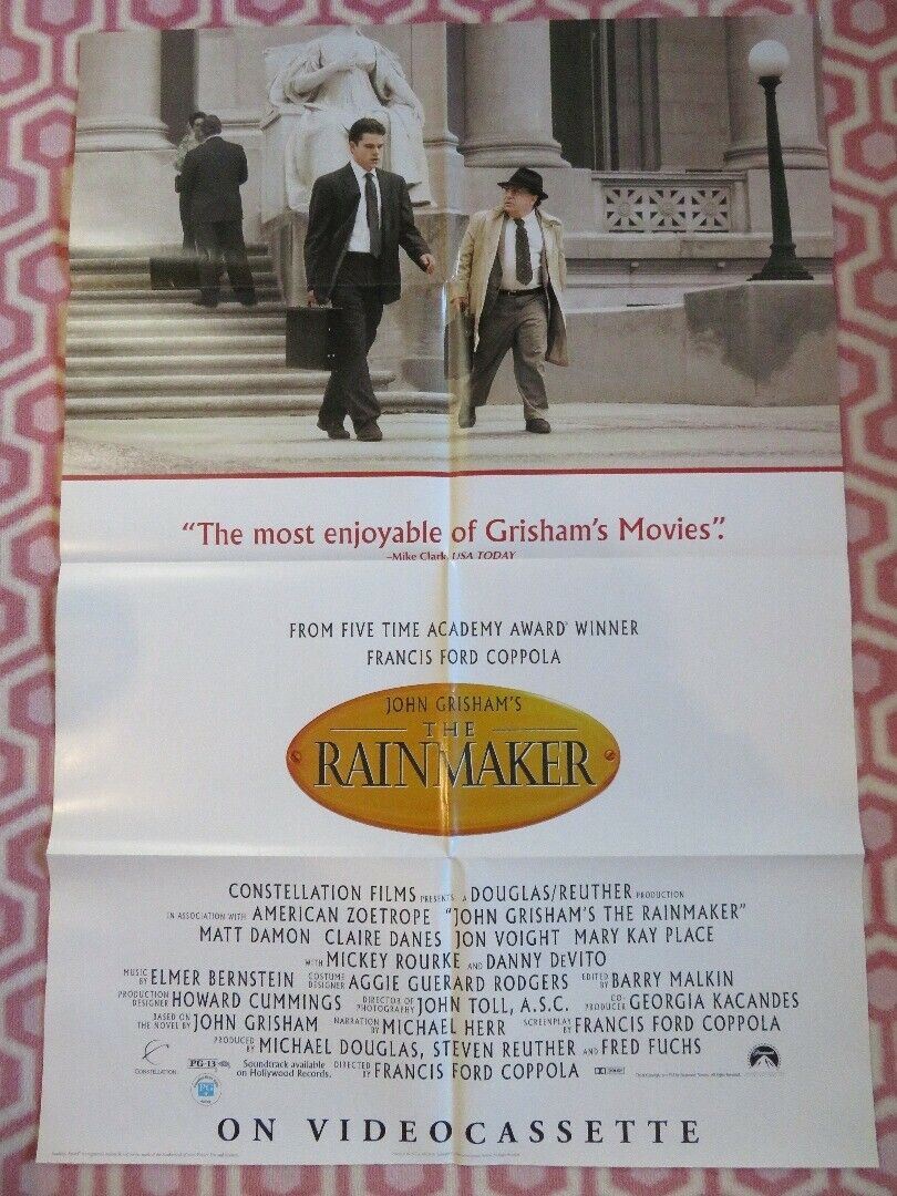 RAINMAKER US (27"X 39.5") VIDEO VHS POSTER FOLDED MATT DAMON MICKEY ROURKE 1997