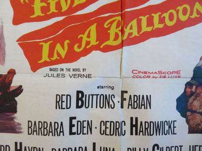 FIVES WEEKS IN A BALLOON US ONE SHEET POSTER PETER LORRE RED BUTTONS 1962